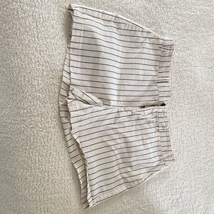 Old Navy High Waist Striped Shorts - Cream and Blue
